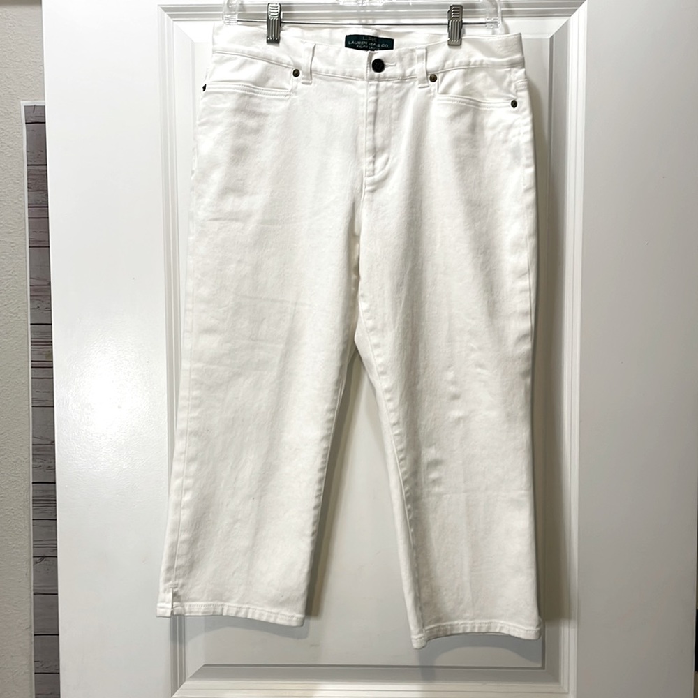 Lauren Jeans Company Ralph Lauren White Capri Jeans